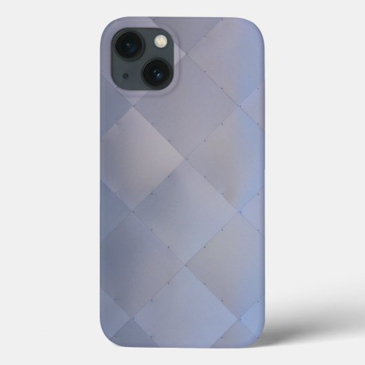 Shiny Modern Checkered Metal Blue Case-Mate iPhone Case (Achterkant)