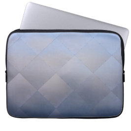 Shiny Modern Checkered Metal Blue Laptop Sleeve