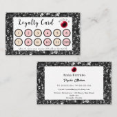 Shiny Obsidian & Red Crystal Ball Loyalty Kaart (Voorkant / Achterkant)