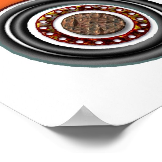 Shiny Oranje Tractor Poster (Hoek)