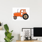 Shiny Oranje Tractor Poster (Thuiskantoor)