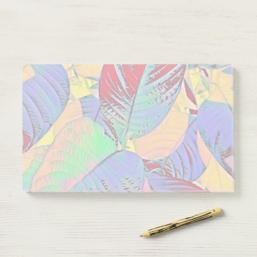 Shiny Pastel Leaves Post It Notes (Op bureau)