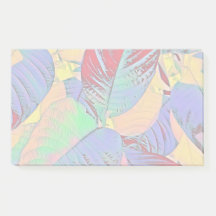 Shiny Pastel Leaves Post It Notes