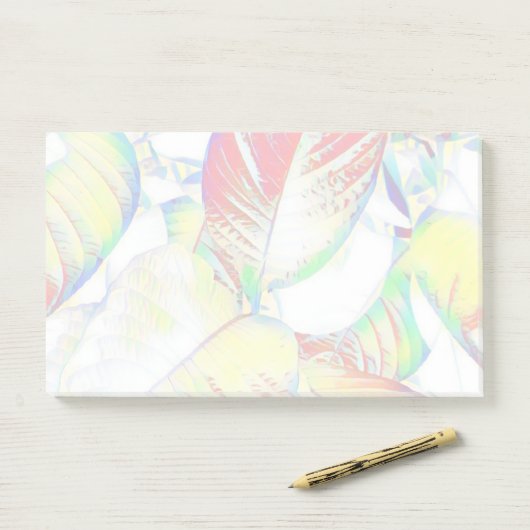 Shiny Pastel Leaves Post It Notes (Op bureau)