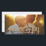 Shiny Peace & Joy Holiday Photo Card Feestdagenkaart<br><div class="desc">Celebrate the season with this modern and stylish foliday foto card from Berry Berry Sweet.</div>