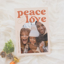 Shiny Peace Love Retro Groovy Arch Kerstfoto