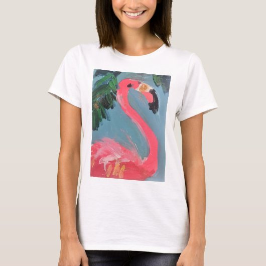 Shiny Pink Flamingo Fun! T-shirt (Voorkant)