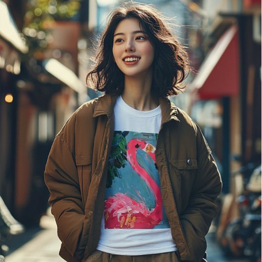 Shiny Pink Flamingo Fun! T-shirt