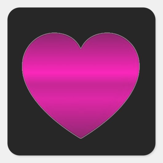 Shiny Pink Heart Vierkante Sticker (Voorkant)