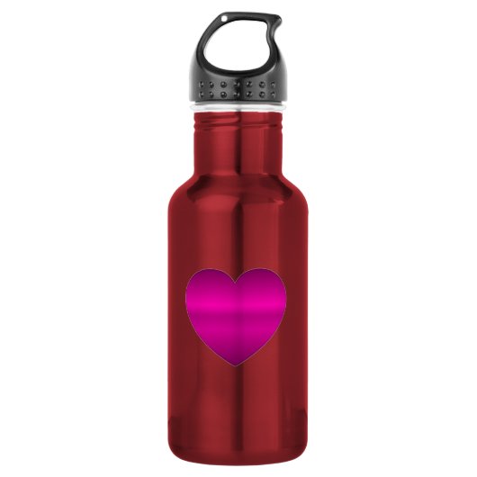 Shiny Pink Heart Waterfles (Voorkant)