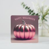 Shiny Pink Pumpkin Invitation Kaart (Staand voorkant)