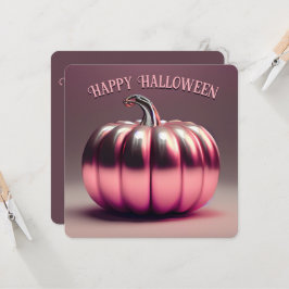 Shiny Pink Pumpkin Invitation Kaart