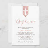 Shiny Pink Rose Doop Uitnodiging (Voorkant)