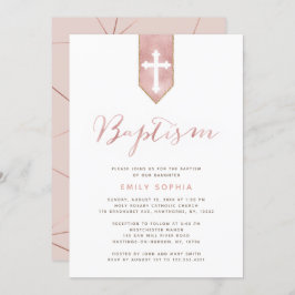 Shiny Pink Rose Doop Uitnodiging