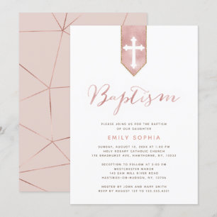 Shiny Pink Rose Doop Uitnodiging