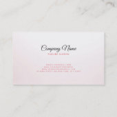 Shiny Pink Rose Visitekaartje (Achterkant)