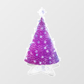 Shiny Pink Silver Christmas Tree Star Shape Rug Raamsticker (Vel)