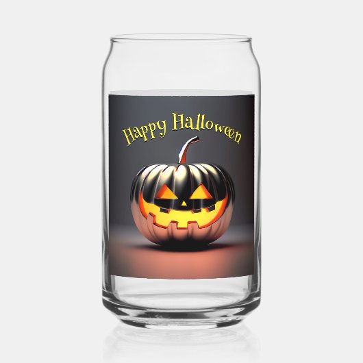 Shiny Pumpkin Halloween Blikvorm Glas (Voorkant)