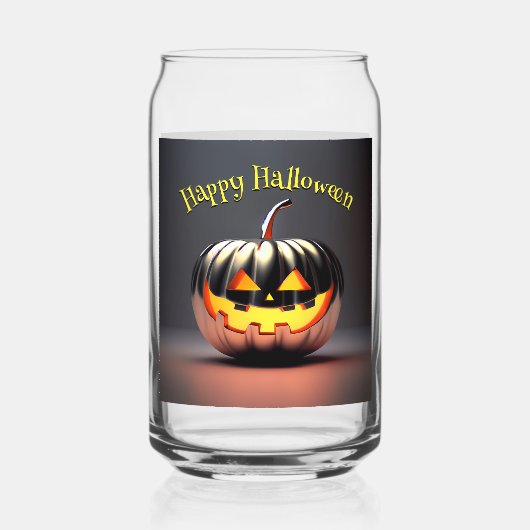 Shiny Pumpkin Halloween Blikvorm Glas (Achterkant)