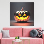 Shiny Pumpkin Halloween Canvas Afdruk (Insitu (Woonkamer))