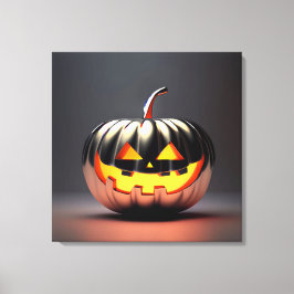 Shiny Pumpkin Halloween Canvas Afdruk