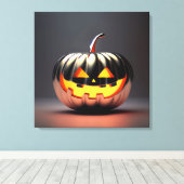 Shiny Pumpkin Halloween Canvas Afdruk (Insitu (Houten vloer))