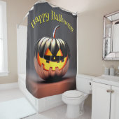 Shiny Pumpkin Halloween Douchegordijn (In situ)