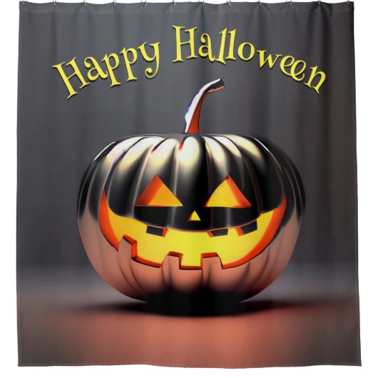 Shiny Pumpkin Halloween Douchegordijn (Voorkant)