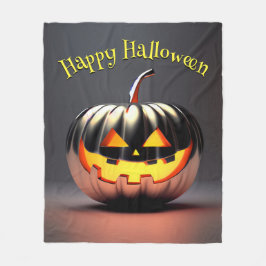 Shiny Pumpkin Halloween Fleece Deken