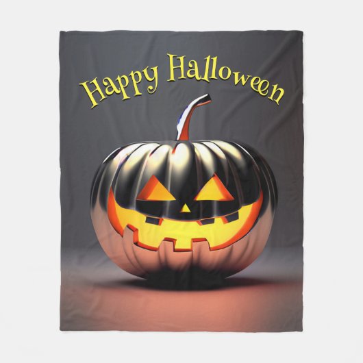 Shiny Pumpkin Halloween Fleece Deken (Voorkant)