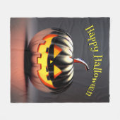 Shiny Pumpkin Halloween Fleece Deken (Voorkant (Horizontaal))