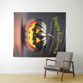 Shiny Pumpkin Halloween foto achtergrond Wandkleed (In Situ (horizontaal))