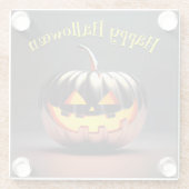 Shiny Pumpkin Halloween Glazen Onderzetter (Achterkant)
