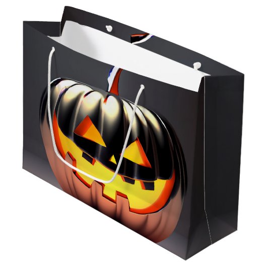 Shiny Pumpkin Halloween Groot Cadeauzakje (Voorkant Gekanteld)