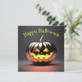 Shiny Pumpkin Halloween Kaart (Staand voorkant)