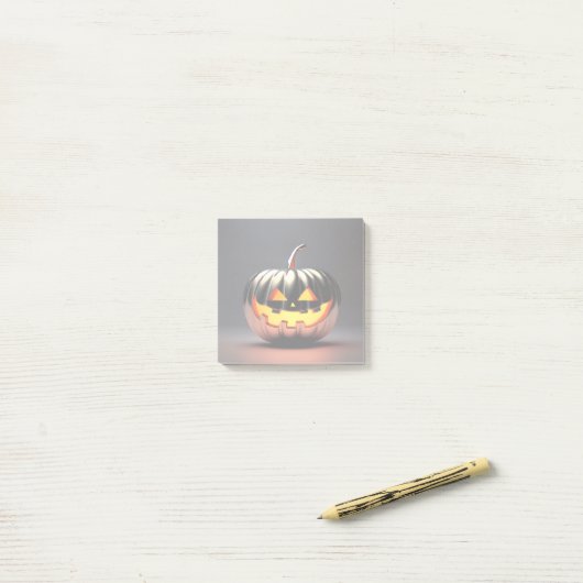 Shiny Pumpkin Halloween Post-it® Notes (Op bureau)