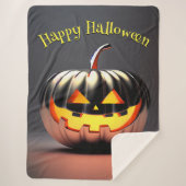 Shiny Pumpkin Halloween Sherpa Deken (Voorkant)