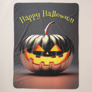 Shiny Pumpkin Halloween Sherpa Deken