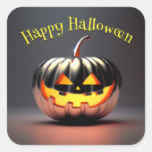 Shiny Pumpkin Halloween Vierkante Sticker (Voorkant)