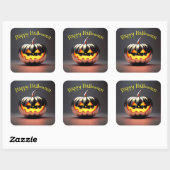 Shiny Pumpkin Halloween Vierkante Sticker (Vel)