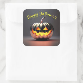 Shiny Pumpkin Halloween Vierkante Sticker