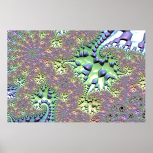Shiny Rainbow Fractal Poster