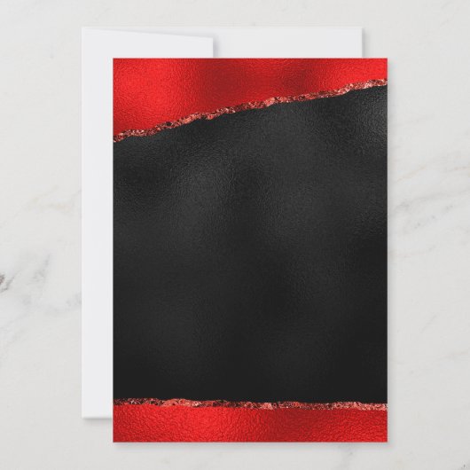 Shiny Red and Gold Glitter Glamorous VIP Party Kaart (Achterkant)