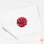 Shiny Red Bow Ronde Sticker (Envelop)