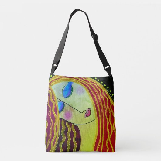Shiny Red Hair Abstracte Art Canvas tas (Achterkant)