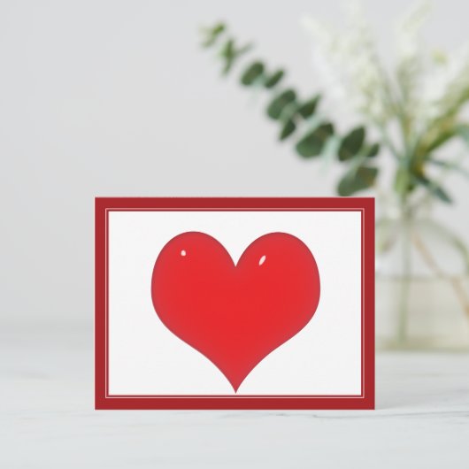 Shiny Red Heart Briefkaart (Staand voorkant)