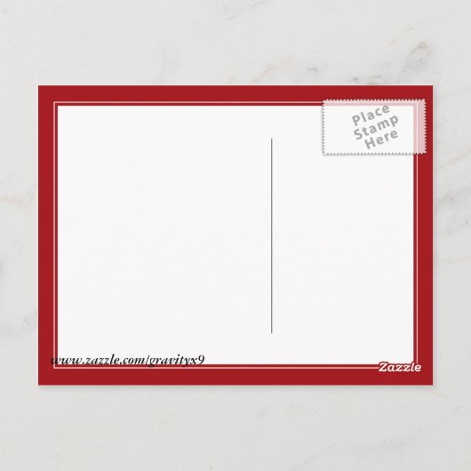 Shiny Red Heart Briefkaart (Achterkant)