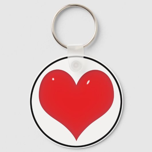 Shiny Red Heart Sleutelhanger (Voorkant)