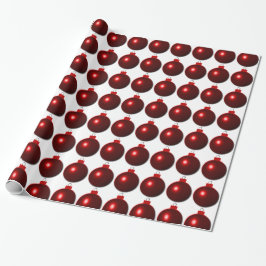 Shiny Red Kerstbal Ball Ornament Cadeaupapier