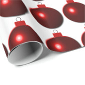 Shiny Red Kerstbal Ball Ornament Cadeaupapier (Rol Hoek)